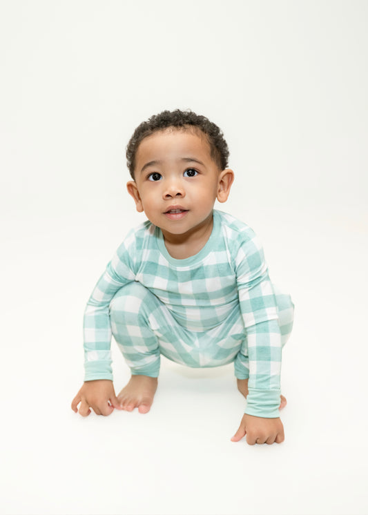 Mint Gingham 2 Piece Set