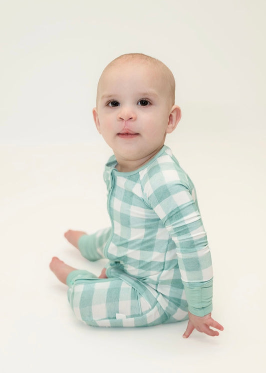 Mint Gingham Zippy