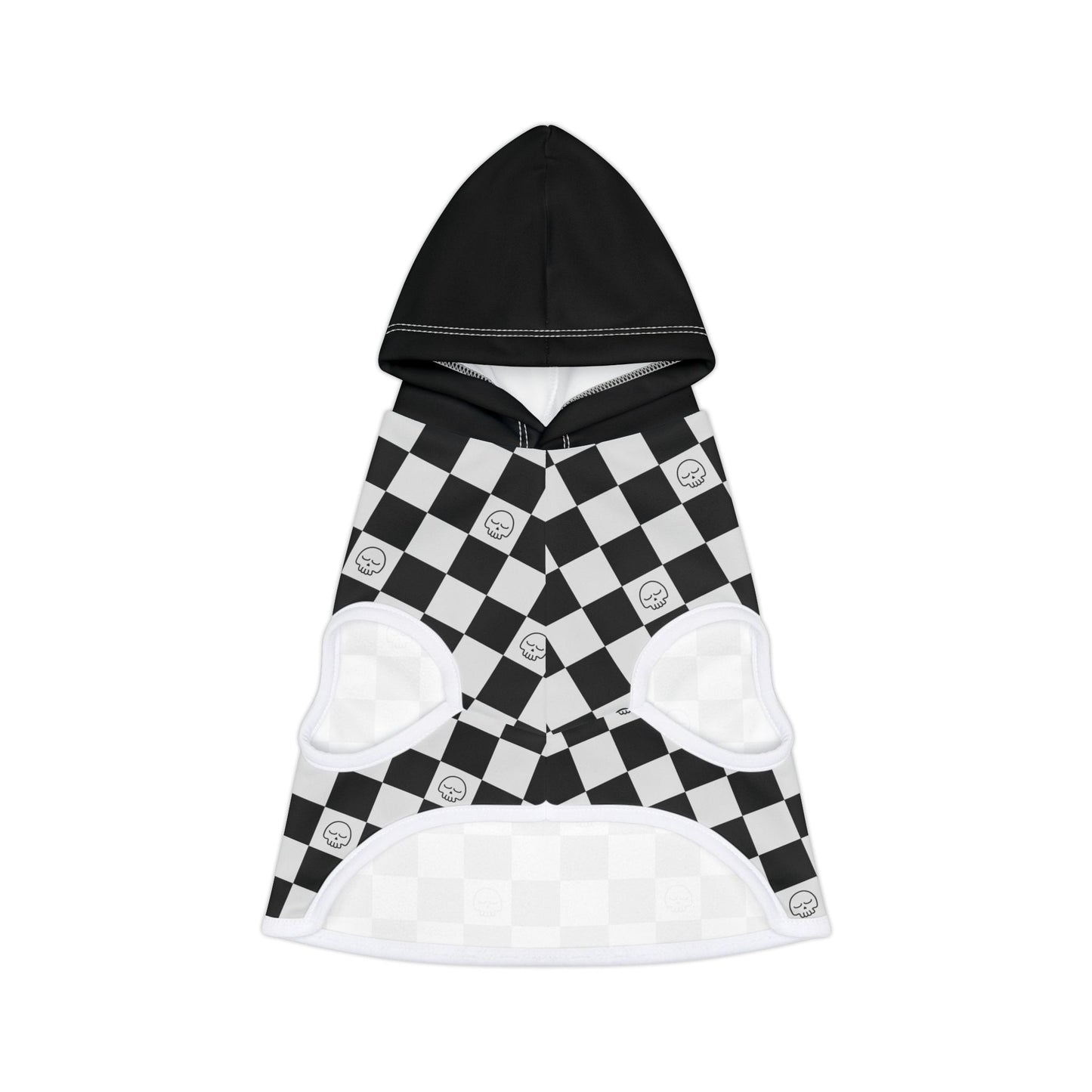 Trendy Black & White Checkered Pet Hoodie for Stylish Pets