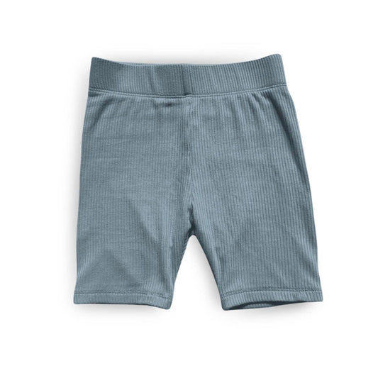 Blue Toddler Ribbed Biker Shorts
