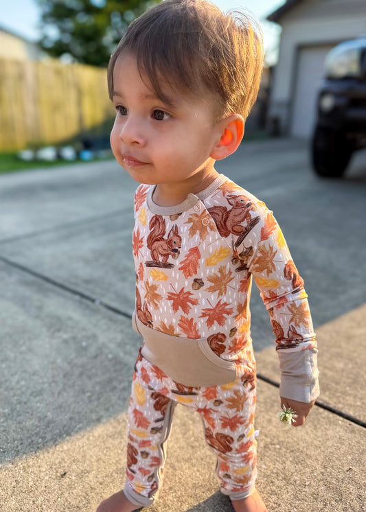 Acorn Trails Pocket Romper