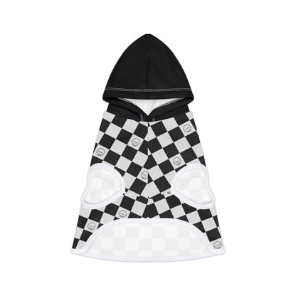 Trendy Black & White Checkered Pet Hoodie for Stylish Pets