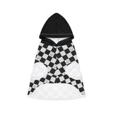 Trendy Black & White Checkered Pet Hoodie for Stylish Pets