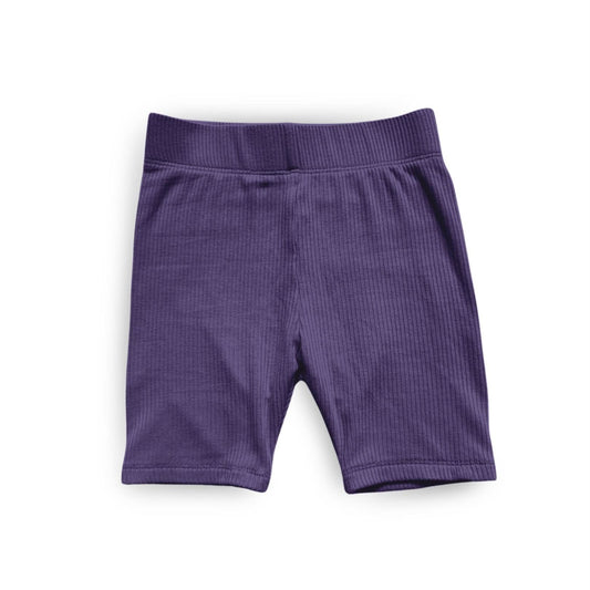 Purple Toddler Ribbed Biker Shorts